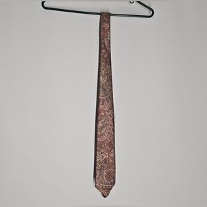 The Men's Store Brown and Red Textured Silk Tie